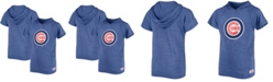 Stitches Youth Heathered Royal Chicago Cubs Raglan Short Sleeve Pullover Hoodie